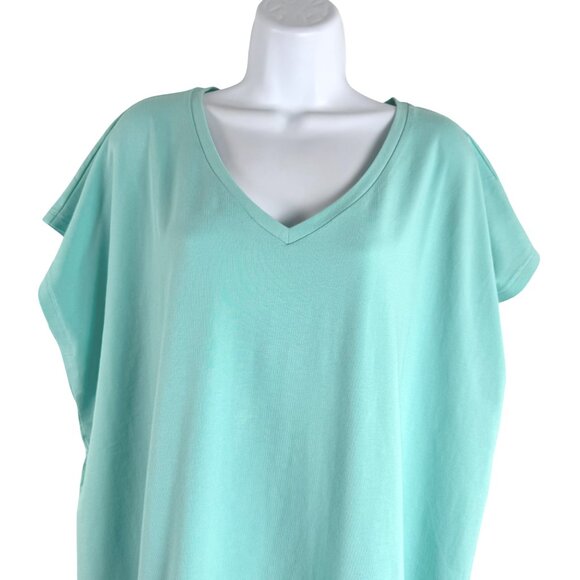 Eileen Fisher V-Neck K/L Dress 1X Stretch Jersey Organic Cotton Blend NWT DR1763 - Picture 4 of 11